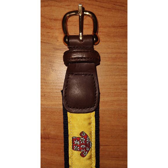 Novelty adjustable belt vintage Alynn yellow/black background Hawaiian shirt sal - Picture 3 of 6